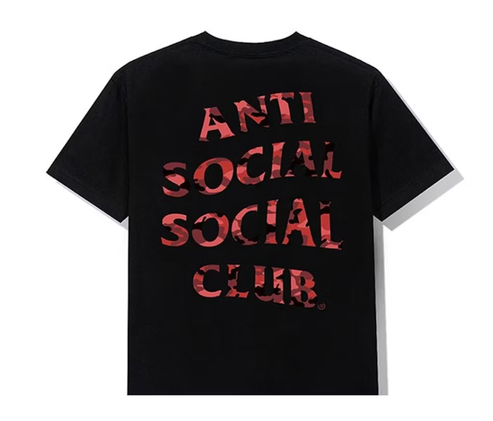 Anti Social Club WildLife Tee Black/Red Camo