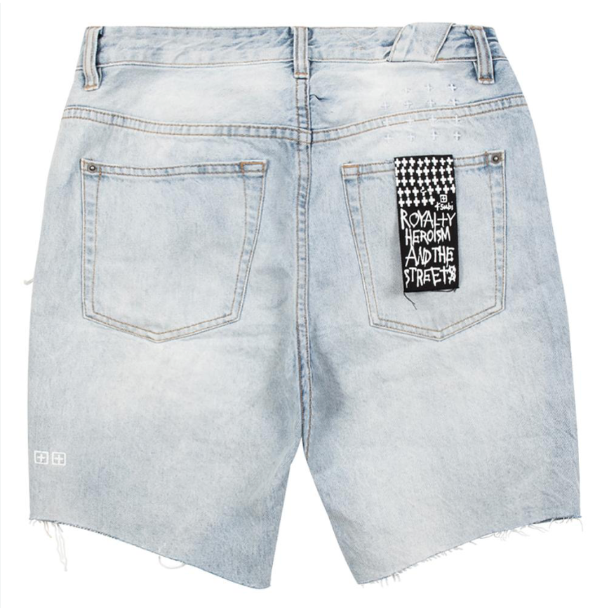 KSUBI Chopper Short Cinder Trashed Light Wash