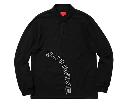 Supreme Corner Arc L/S Polo Black